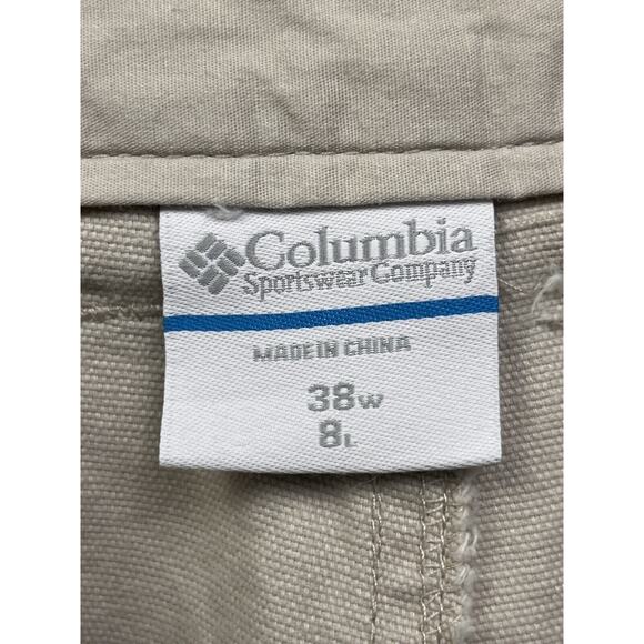 Columbia Shorts Mens 38 Light Tan Flat Front‎ Pockets Utility Canvas - Picture 5 of 9
